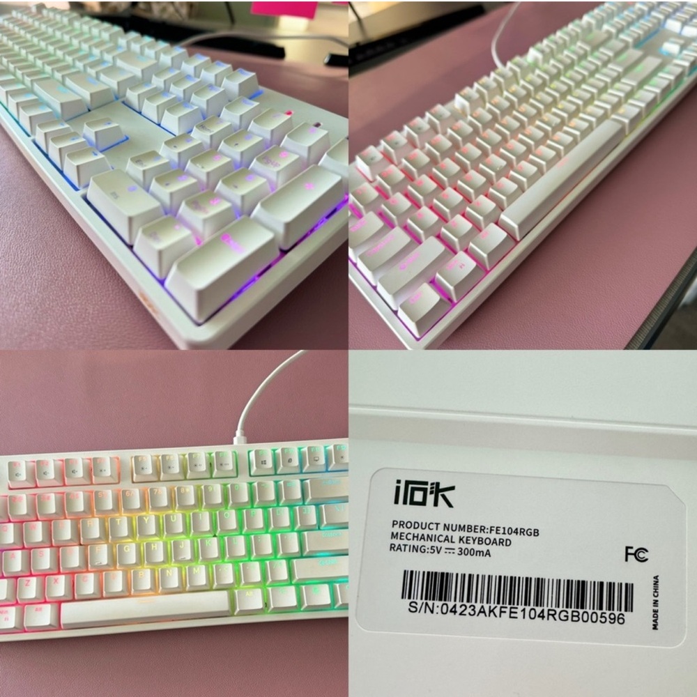 IROK White Mechanical Keyboard with RGB Lighting